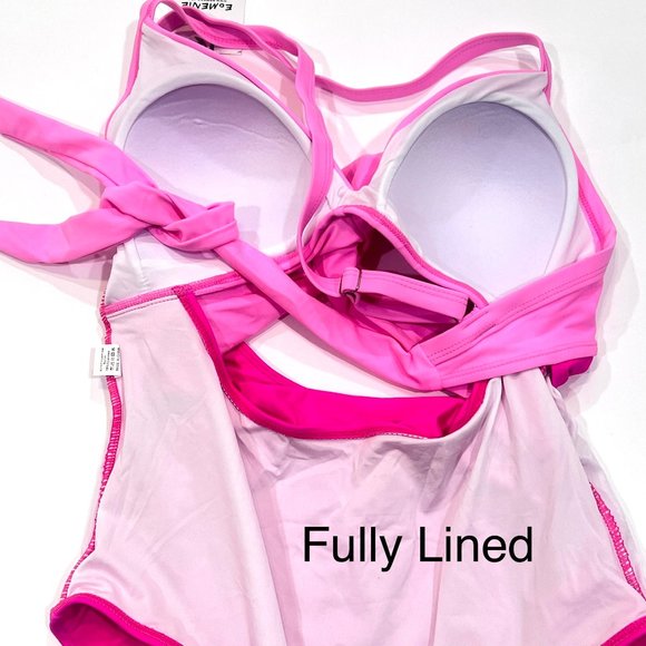 NWT EoMENIE - One Piece Swimsuit Cut Out Swimwear High Waist Monokini - Plus 22W - Picture 7 of 10